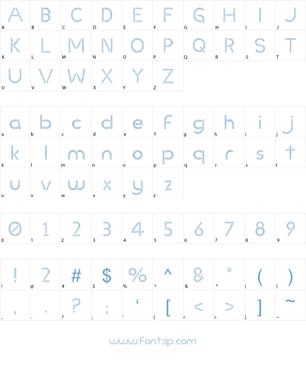 Slinked Font Character